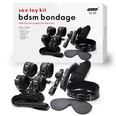 Bộ Đồ Chơi Da Đen 9 Món Bondage Black TZ-37