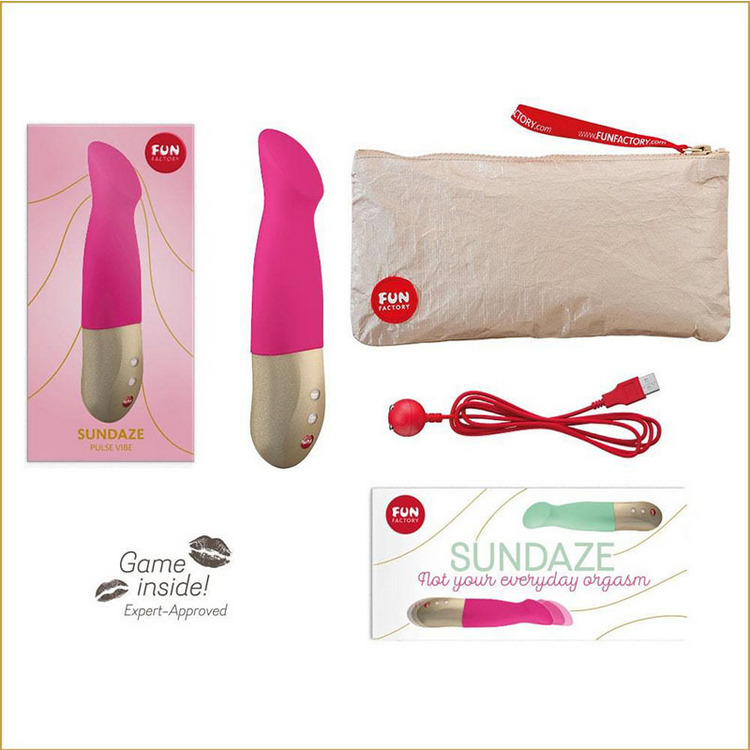 Dương vật giả Fun SUNDAZE – 15 chế độ rung mạnh nhẹ, pin sạc dùng 3 giờ.
