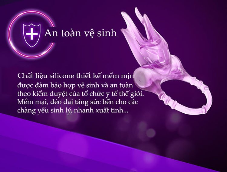 Vòng rung liếm Durex Play Bliss đeo dương vật bằng silicone mềm an toàn