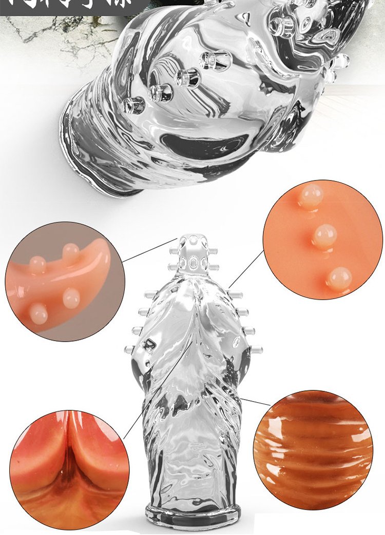 Bao đôn tăng chiều dài dương vật thiết kế bi móc và gân nổi siêu kích thích