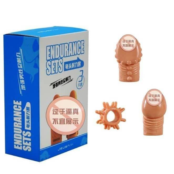 Bộ bao đôn dên 2 đầu và vòng gai silicone mềm dành cho nam giới kích thước ngắn