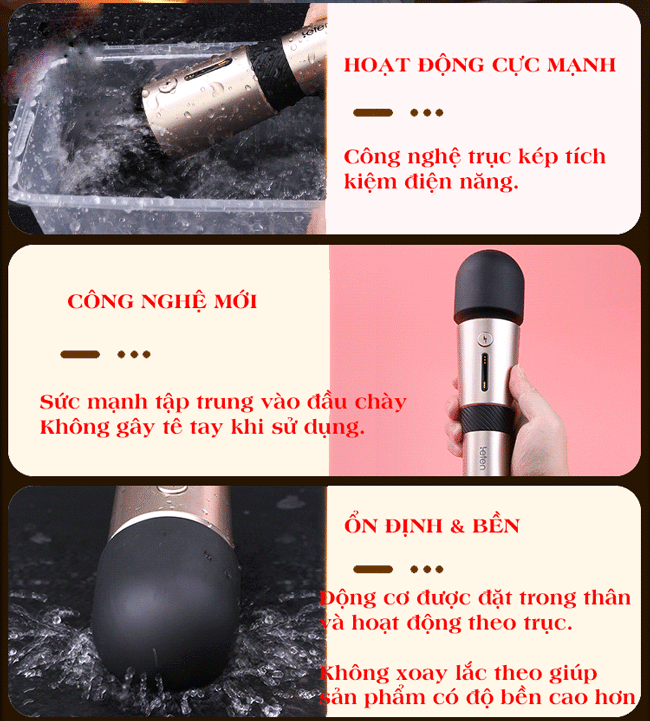 Đầu chày rung silicone mềm Leten Lightning 3