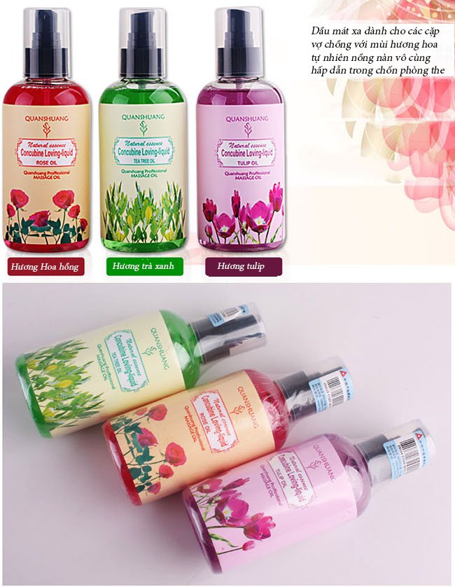 Dầu m&aacute;t xa hương Hoa hồng &ndash; Tr&agrave; xanh &ndash; Tulip Quanshuang