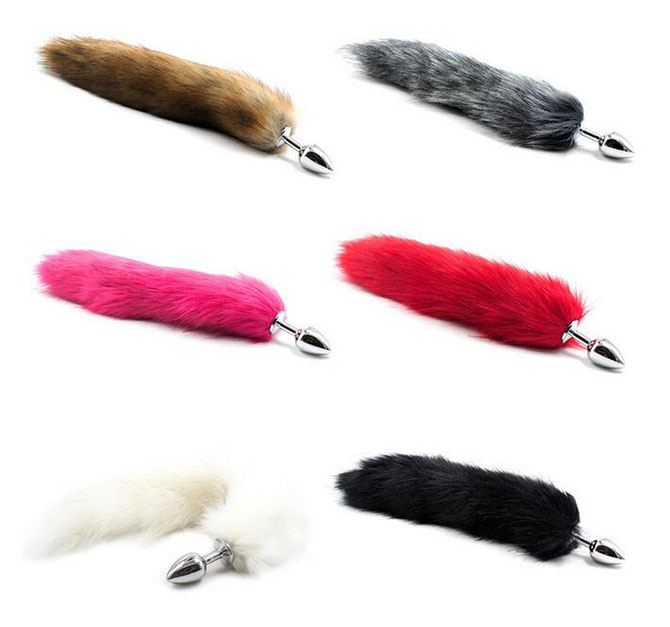 Đu&ocirc;i c&aacute;o gắn plug hậu m&ocirc;n hợp kim l&ocirc;ng chồn mềm mượt nhiều m&agrave;u