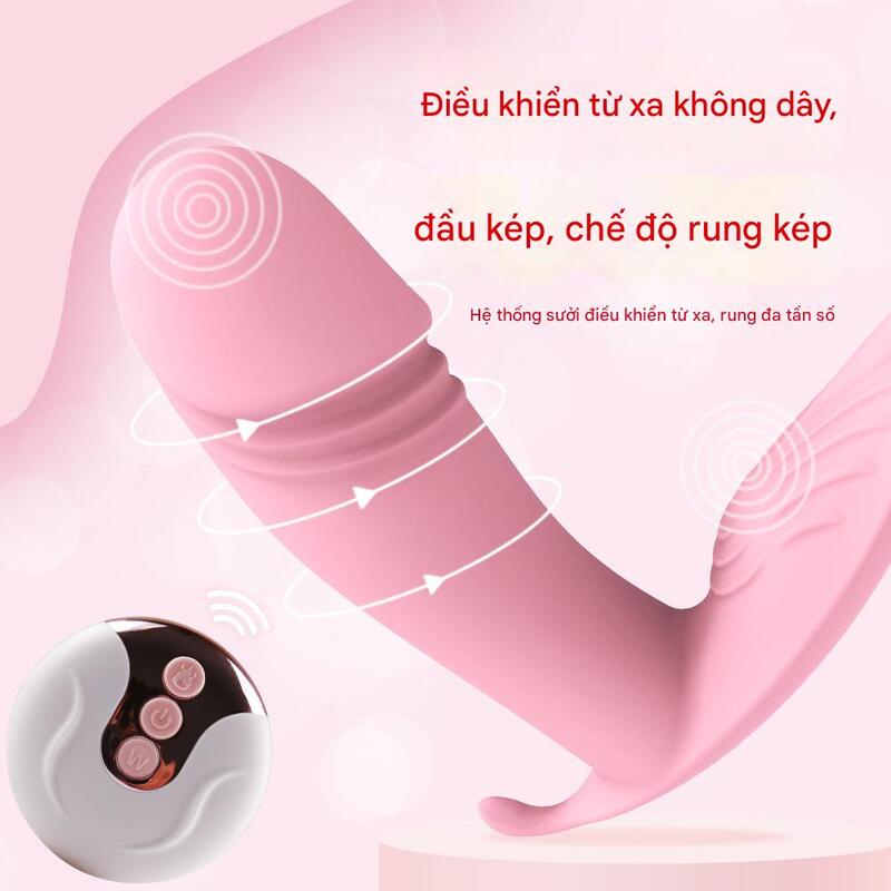 Dương vật gắn quần chip silicone nhỏ gọn với n&uacute;t điều khiển v&agrave; cổng sạc