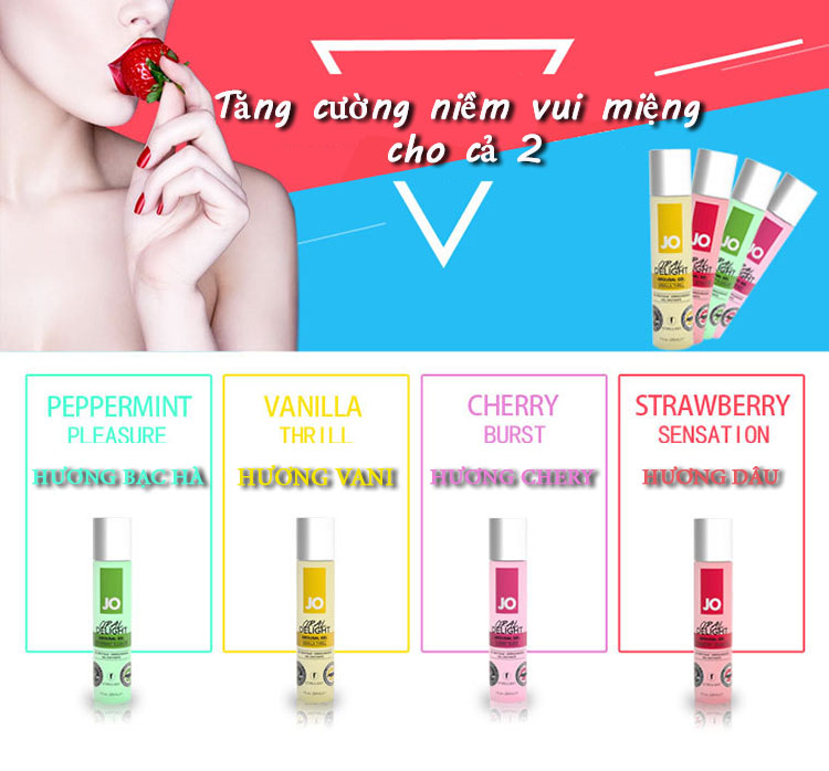 Gel quan hệ bằng miệng Jo Oral Delight hương bạc hà – gel nếm được, giảm nôn ọe, tăng khoái cảm oral sex