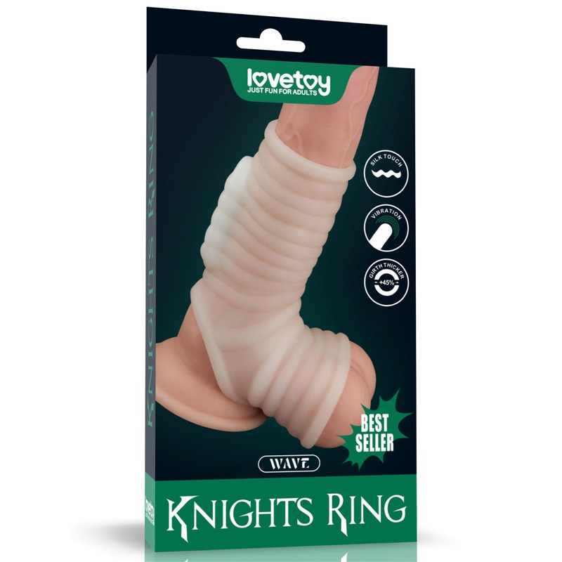 V&ograve;ng rung LoveToy Knights Ring mẫu 2 c&oacute; b&igrave;u chất liệu TPE chống nước