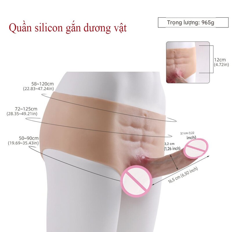 Kích thước quần silicon gắn dương vật Yue Ya 32mmx165mm nhỏ