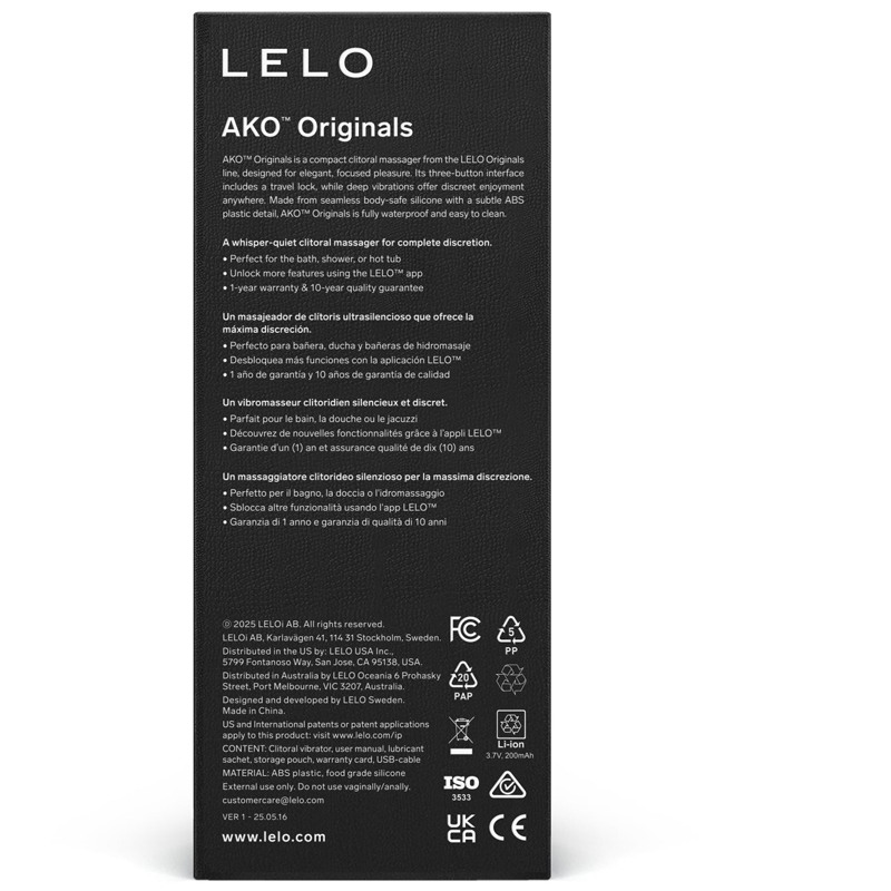 LELO Ako Originals chống nước IPX7