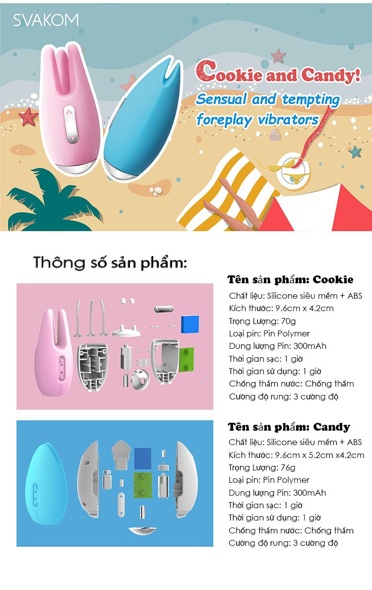 Cookie & Candy massage nhũ hoa và âm vật cho nữ