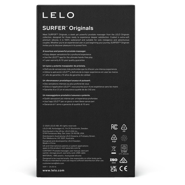 Máy rung hậu môn Lelo Surfer Originals chống nước