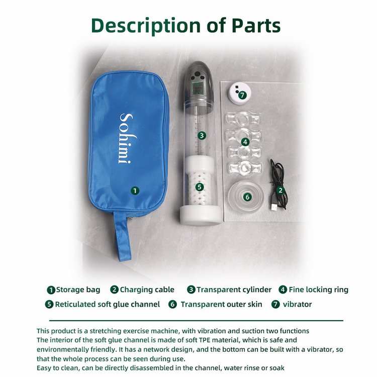 Cấu tạo m&aacute;y tập dương vật Luoge LG110 chất liệu silicone