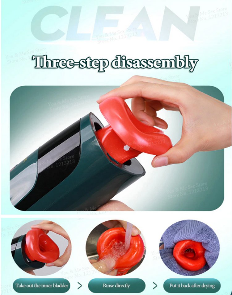 Cơ chế sưởi ấm thông minh và môi đỏ giả lập của cốc blowjob Leten thế hệ 3