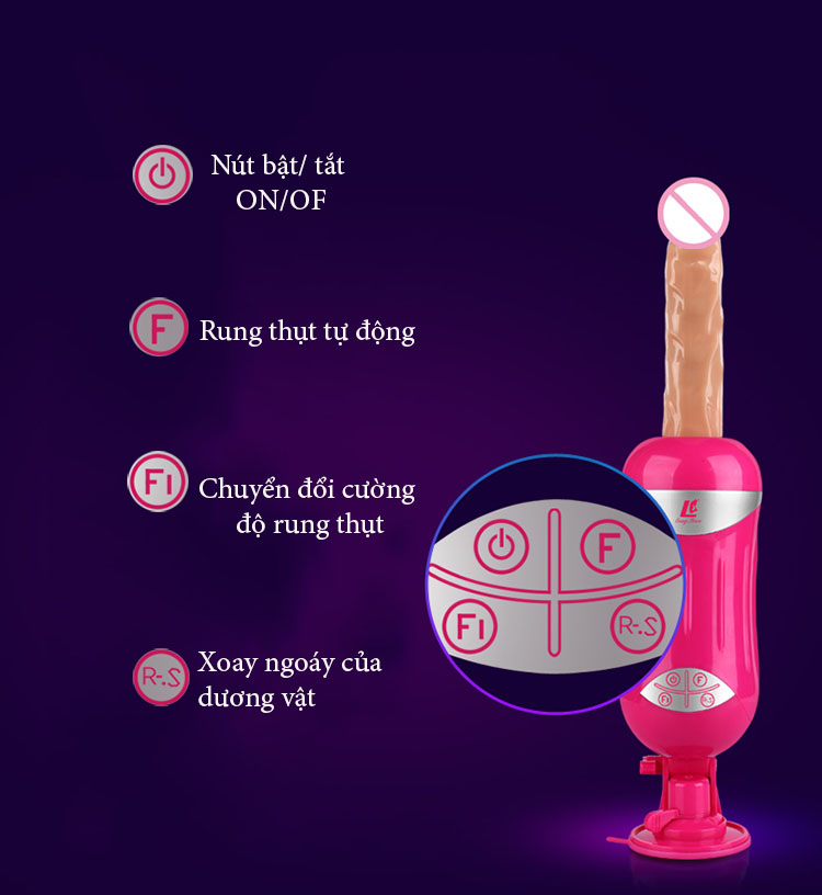 M&aacute;y thủ d&acirc;m nữ Easy Love thụt tự động 4cm v&agrave; xoay ngo&aacute;y k&iacute;ch th&iacute;ch điểm G