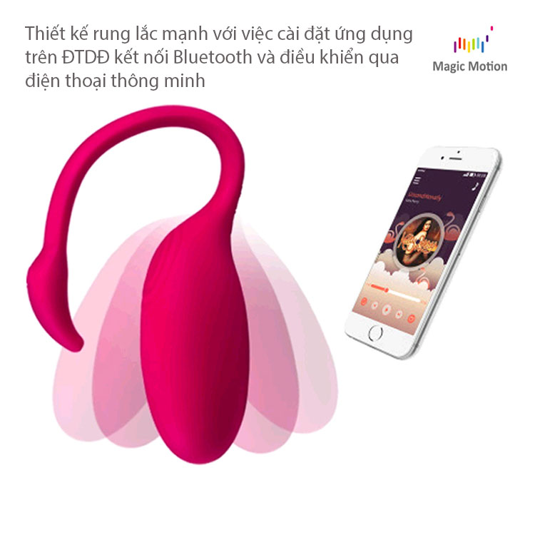 Trứng rung kh&ocirc;ng d&acirc;y Bluetooth Magic Motion Vũ c&ocirc;ng thi&ecirc;n nga m&agrave;u hồng thiết kế tinh tế