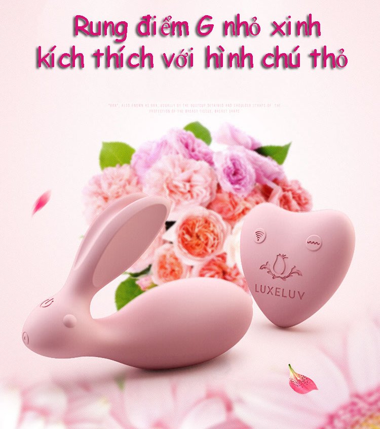 Trứng rung điều khiển từ xa h&igrave;nh thỏ xinh m&agrave;u hồng k&iacute;ch th&iacute;ch điểm G