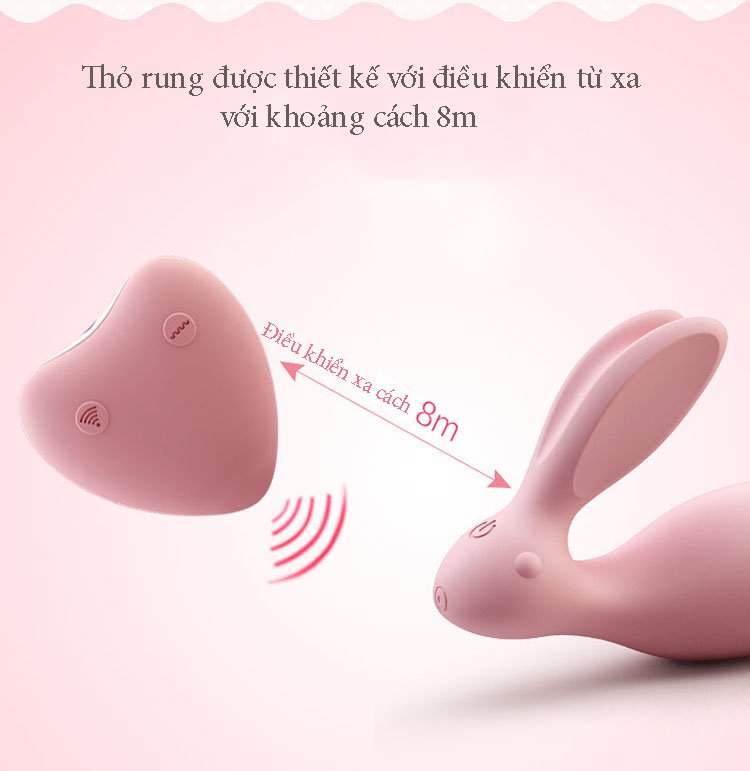 Trứng rung điểm G h&igrave;nh thỏ silicone y tế chống nước pin sạc USB