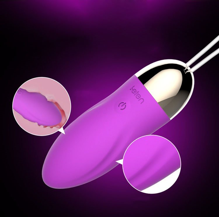 Trứng rung gai điều khiển xa sạc pin USB Leten thiết kế nhỏ gọn m&agrave;u t&iacute;m cao cấp