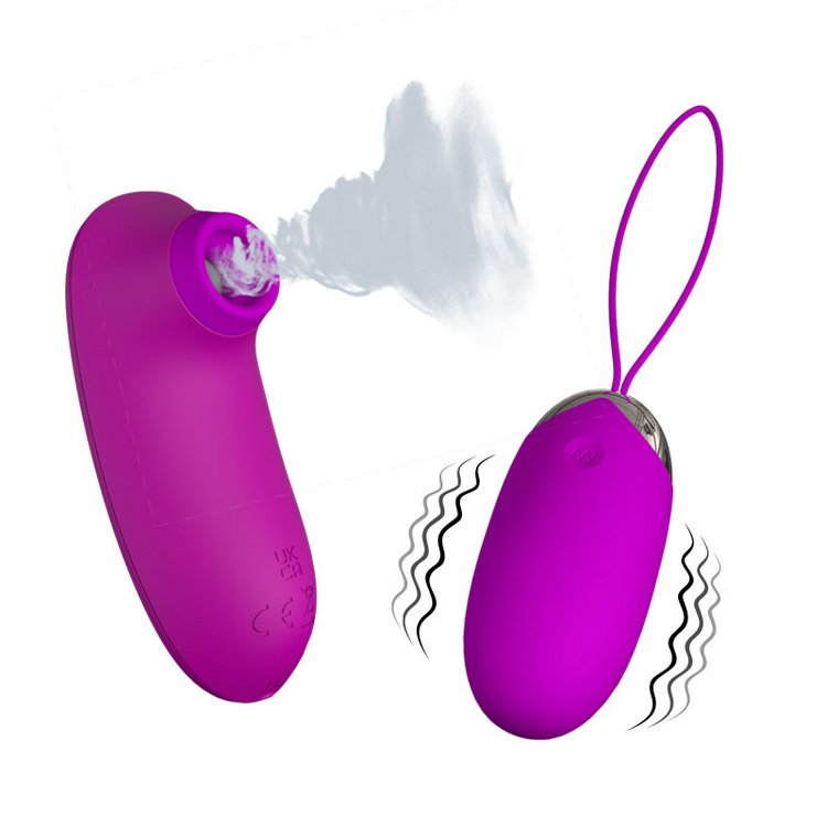 Trứng rung v&agrave; h&uacute;t Pettylove Orthus m&agrave;u t&iacute;m thiết kế hai đầu k&iacute;ch th&iacute;ch