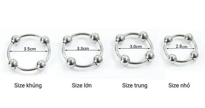 Vòng inox sáng bóng, an toàn và dễ vệ sinh có 4 size 